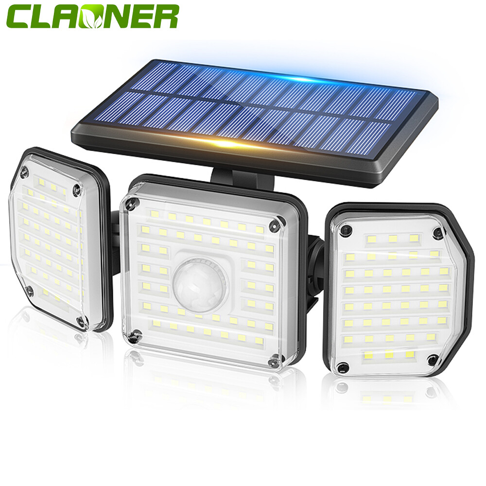 2 Pack LED Motion Sensor Solar Lights ,Outdoor IP65 Waterproof Security Lamp