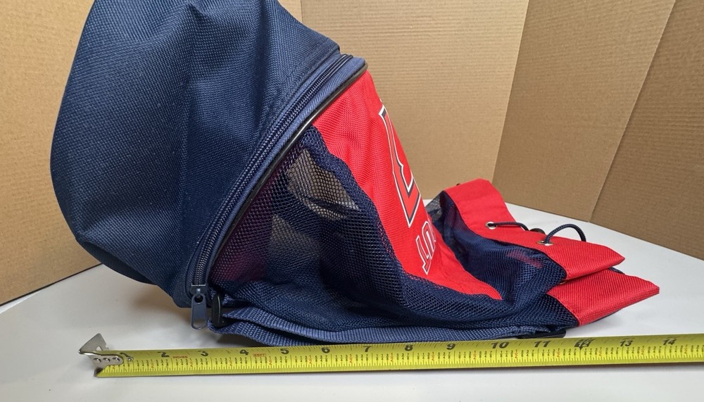 Kloanz Trout Insulated Drawstring Backpack Cooler Red Blue Adjustable Straps