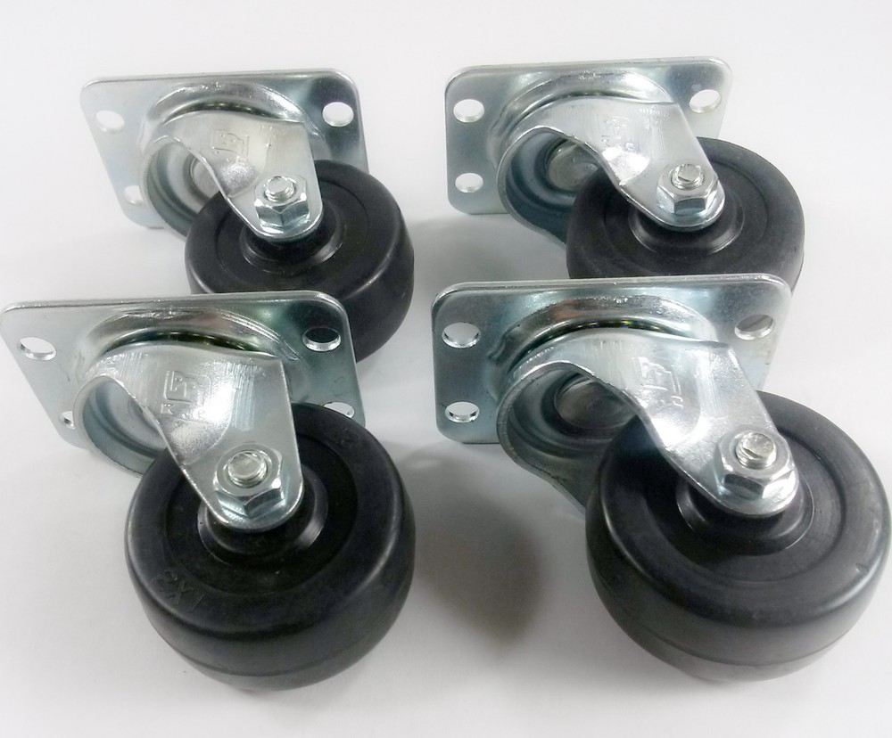 2" Soft Rubber Wheel Caster - 4 Swivels