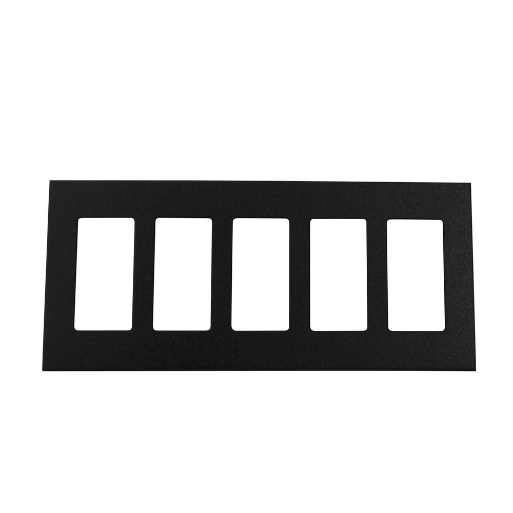 LIGHTOLIER CONTROLS COMFP5-BL COMPLI SCREWLESS FACEPLATE, 5-GANG, BLACK