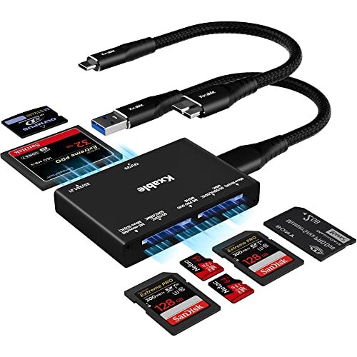 SD Card Reader 7 in 1, USB 3.0 Memory Card Reader/Writer 5Gbps, for SD/Micro