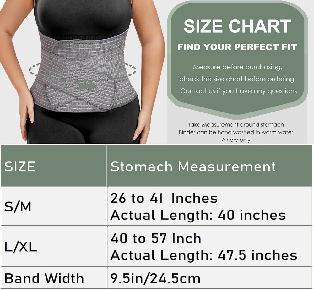 Abdominal Binder Post Surgery - Postpartum Belly Band Wrap | Post C Section Bell