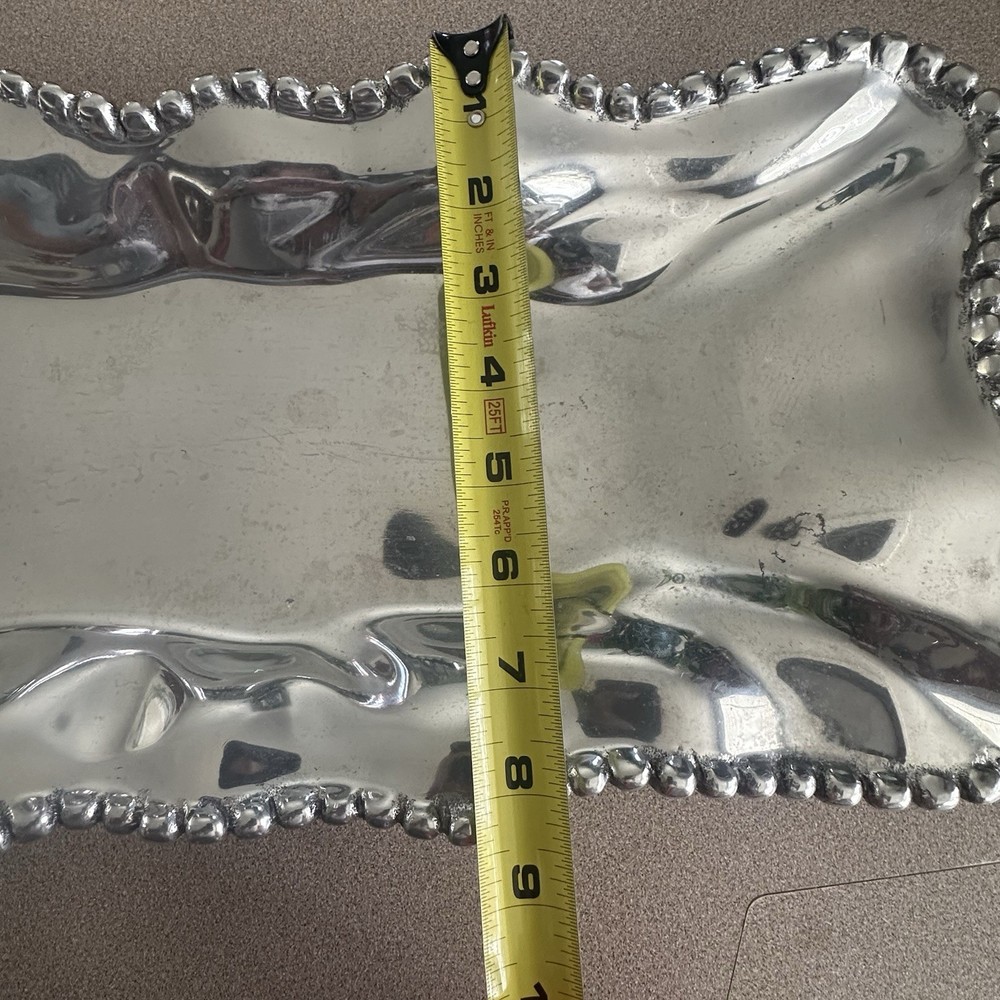 Lenox Rectangular Beaded Wave Large Tray 18.5”