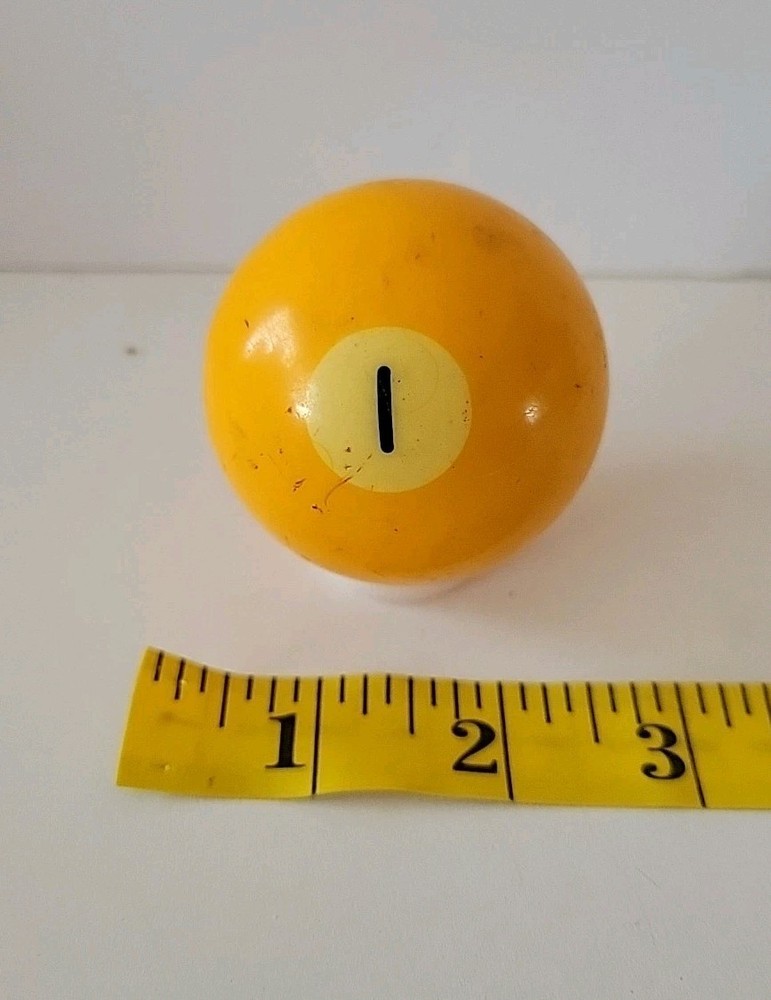 Vintage No. 1 Solid Yellow Pool Ball Billiard 2" Replacement (Q)