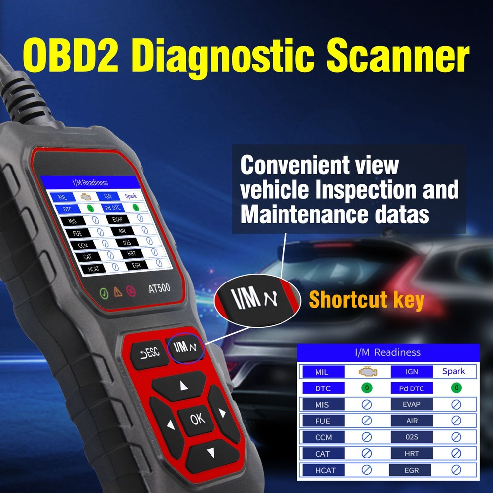 iKiKin AT500 OBDII Scanner Car OBD2 EOBD CAN Protocol Code Reader Diagnostc Tool