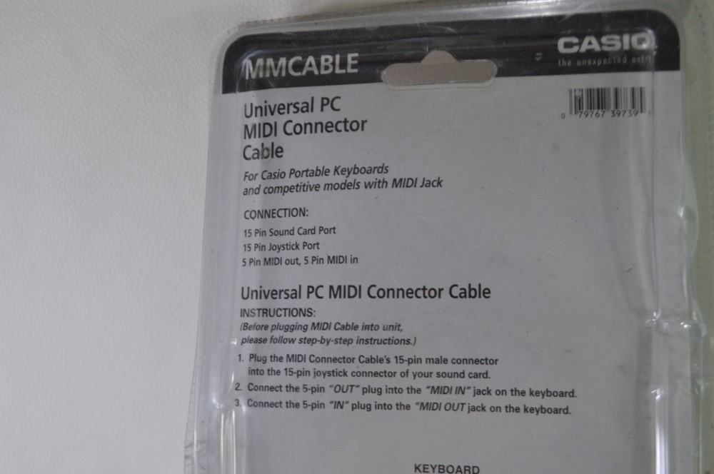 Casio MM Cable Universal PC MIDI Connector Cable For Keyboards New Sealed