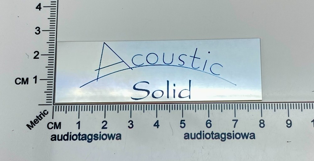 Acoustic Solid Custom Made Badge Logo Plaque High Gloss Silver Aluminum