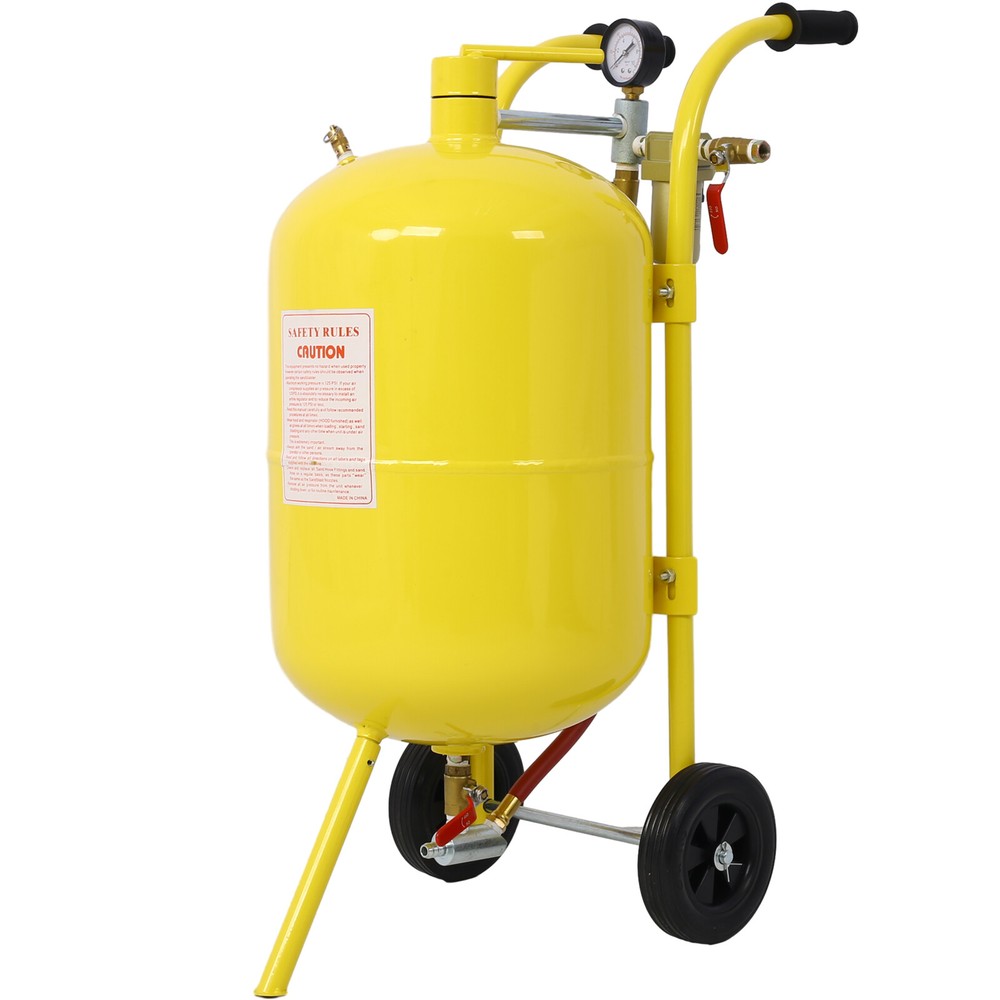 10Gal Pot Sandblaster 125 Psi Pressure Sand Blasting Complete Paint Rust Removal