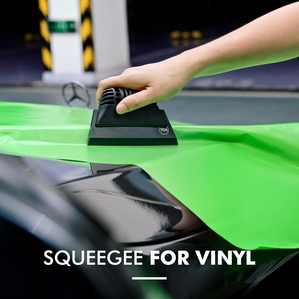 FOSHIO Black Small Squeegee, Non-Slip Handle Rubber PPF Squeegee for