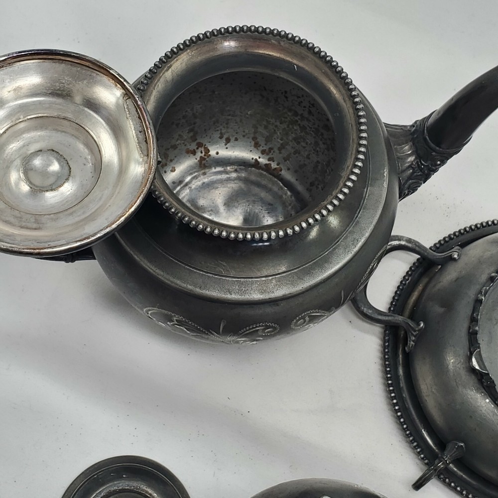 Antique Empire Mfg. Co. Quadruple Plated Teapot TEA SET