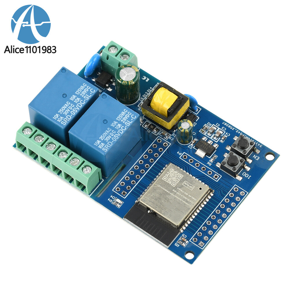 ESP32 WIFI Bluetooth 2 Channel Relay Module ESP32 Secondary Development Board