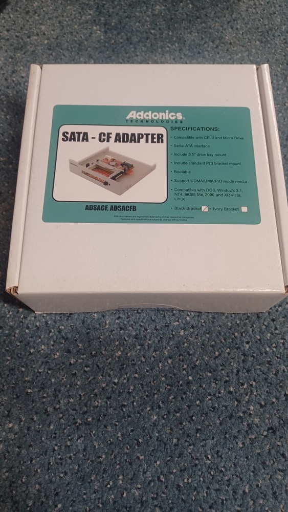 ADDONICS ADSACFB SATA-CF ADAPTER Black Bracket (New)