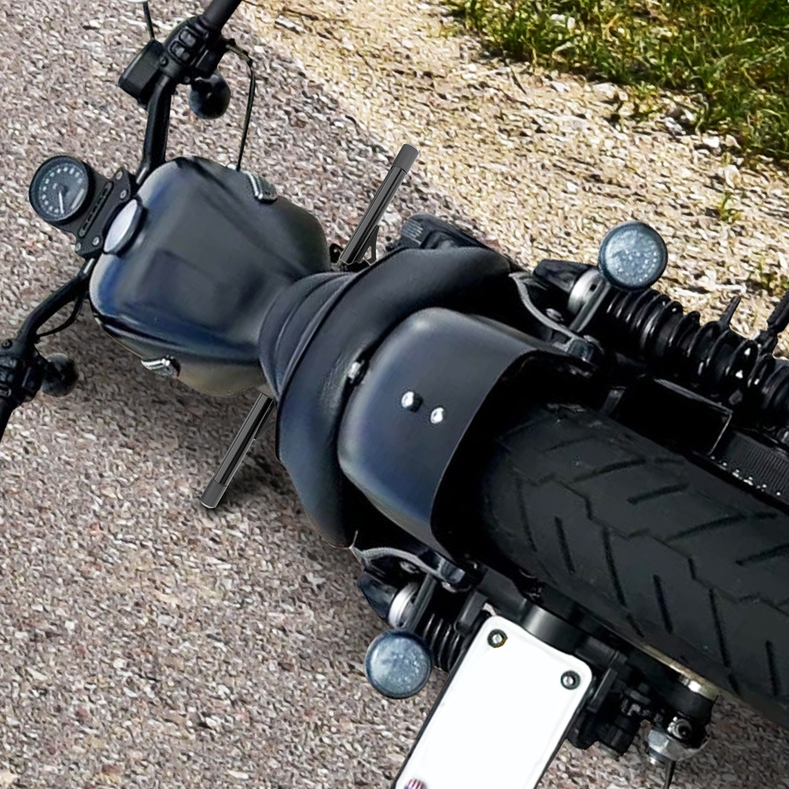 Front Engine Guard Highway Crash Bar w/Peg For 04+ Harley Sportster XL 883 1200