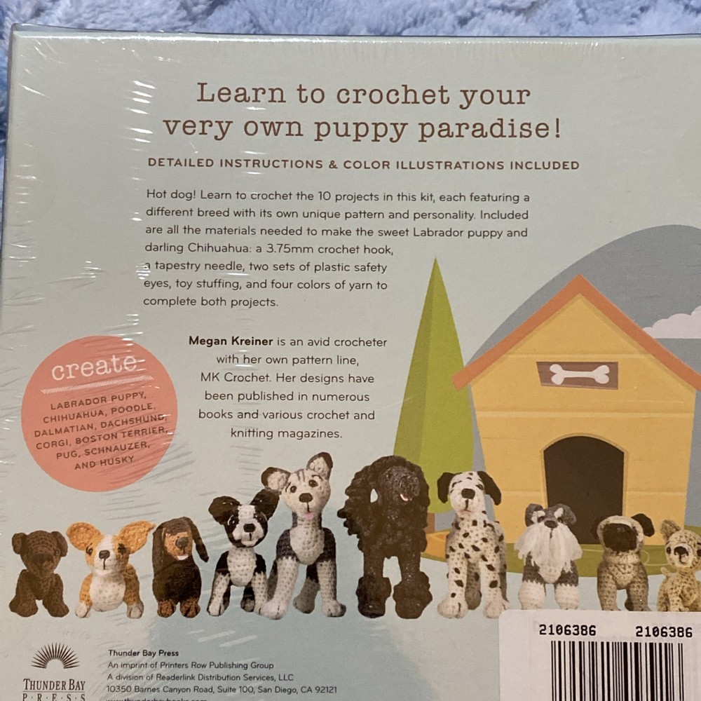 Crochet Dogs Kit- 10 Patterns + Hook + Yarn + Needle + Stuffing & More!