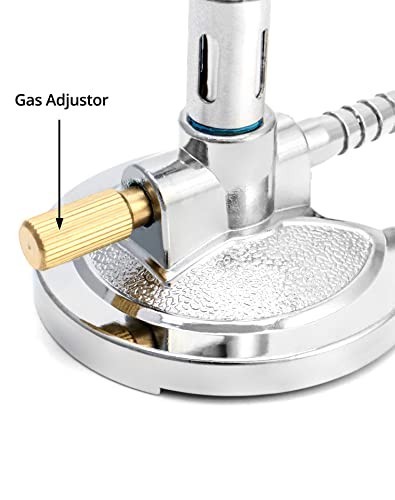 Lab Bunsen Burner Set with Flame Stabilizer & Gas Control - Efficient Heating, 2