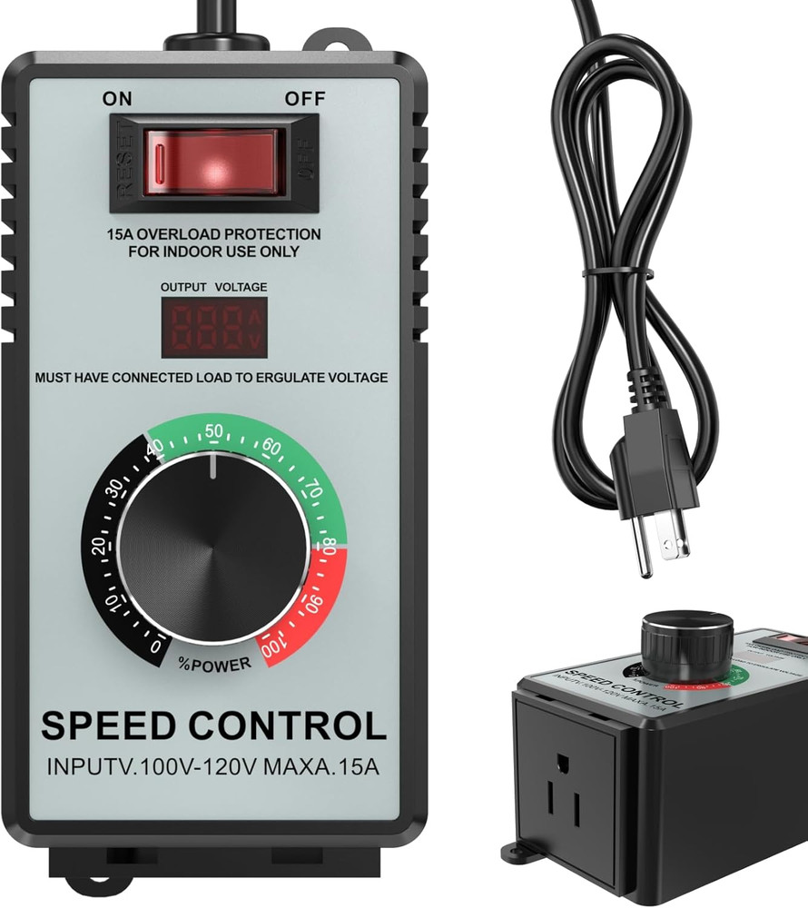 High-Capacity AC Motor Speed Controller 120V 15A 4000W Universal Variable Bright