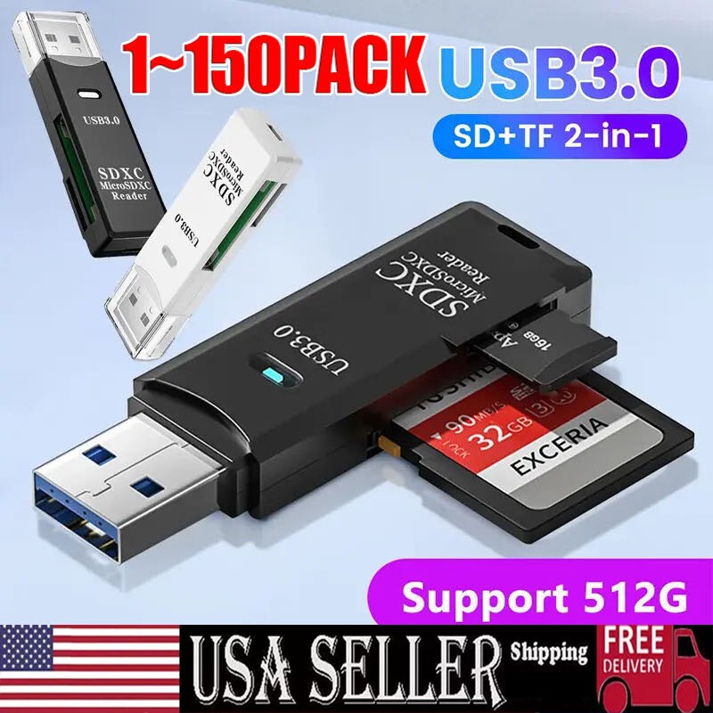 USB3.0 SD Card Reader for PC Micro SD Card to USB Adapter for Camera MemoryC lot