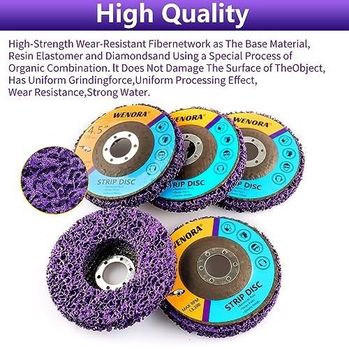 10 Pack Strip Discs Stripping Wheel for Angle Grinder, 4-1/2" x 7/8" Rust