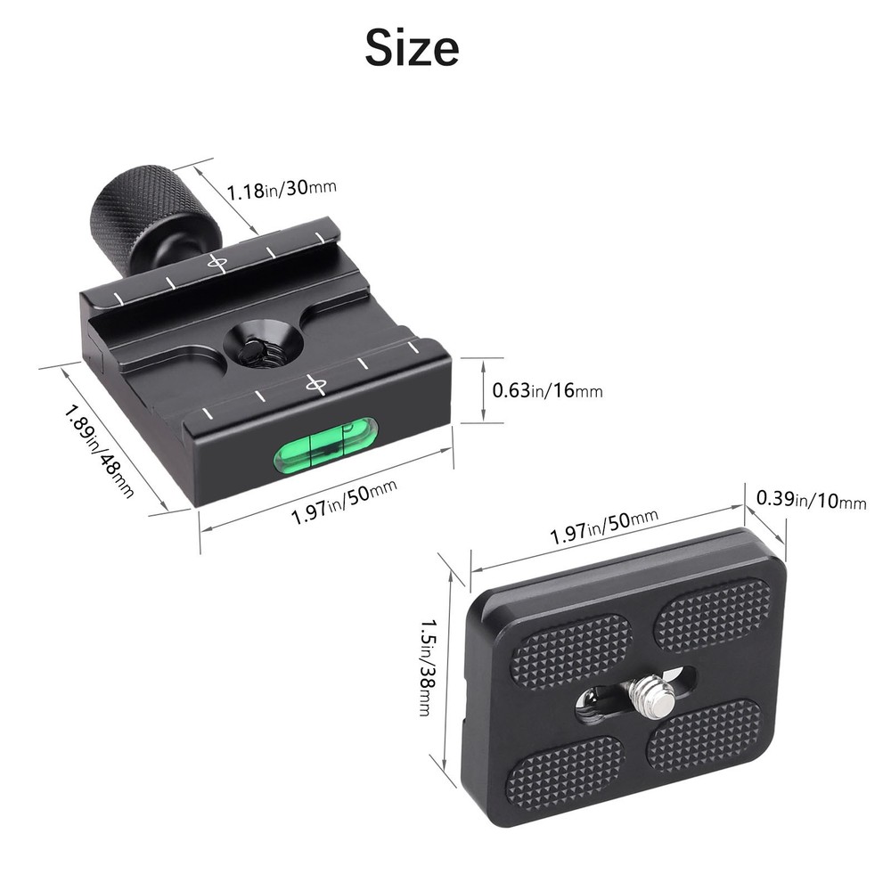 50mm Tripod Quick Release Plate and Clamp Base Kit Camera Mount Adapter