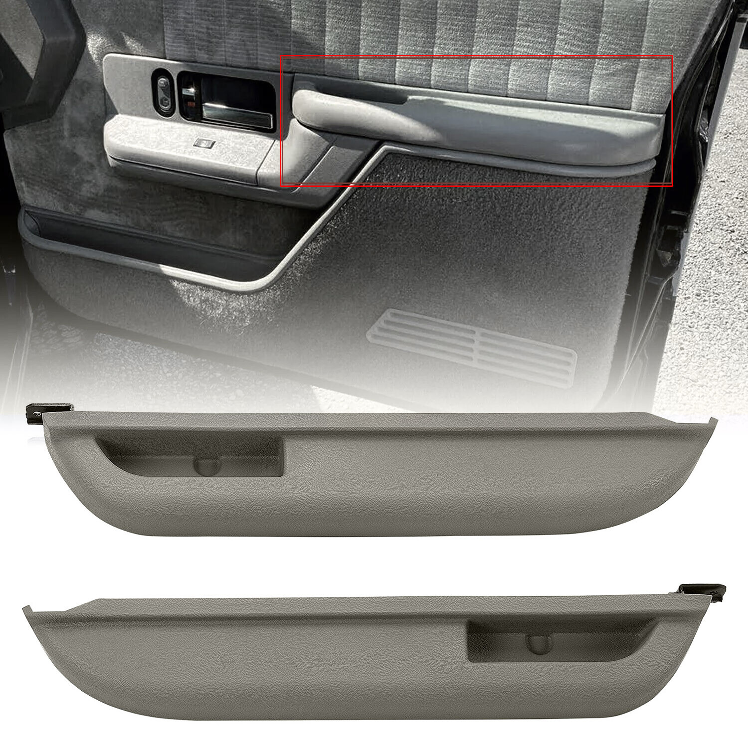Kit Pair Set Of 2 For Chevy GMC Truck 88-94 Gray Front Left Right Door Armrest