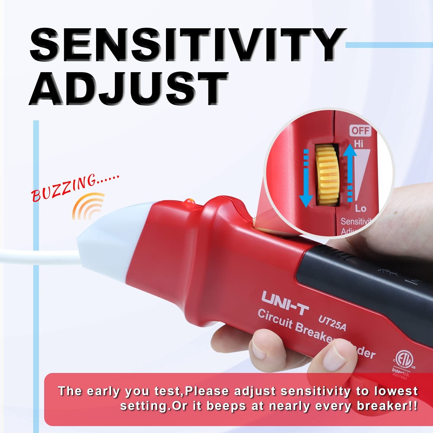 UNI-T UT25A Digital Circuit Breaker Finder with GFCI Outlet Socket Tester LED