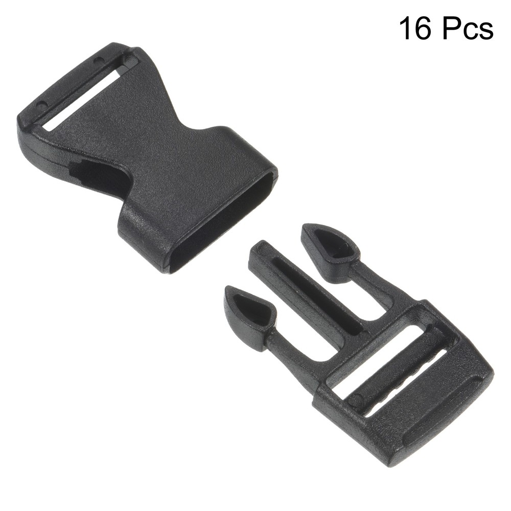 16 X Quick Side Release Clips Black 16mm Plastic Buckles