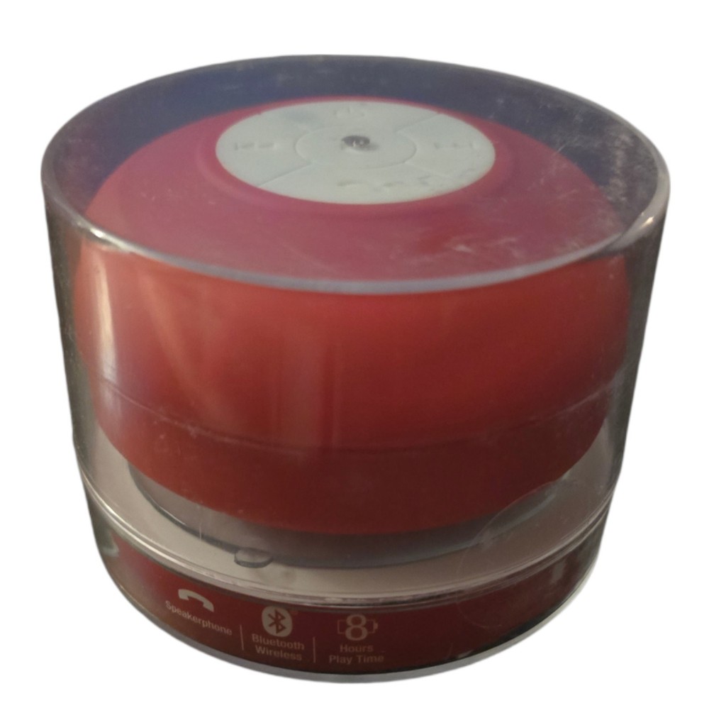 Portable Water Resistant Shower Speaker By Targus Red Multiple Use