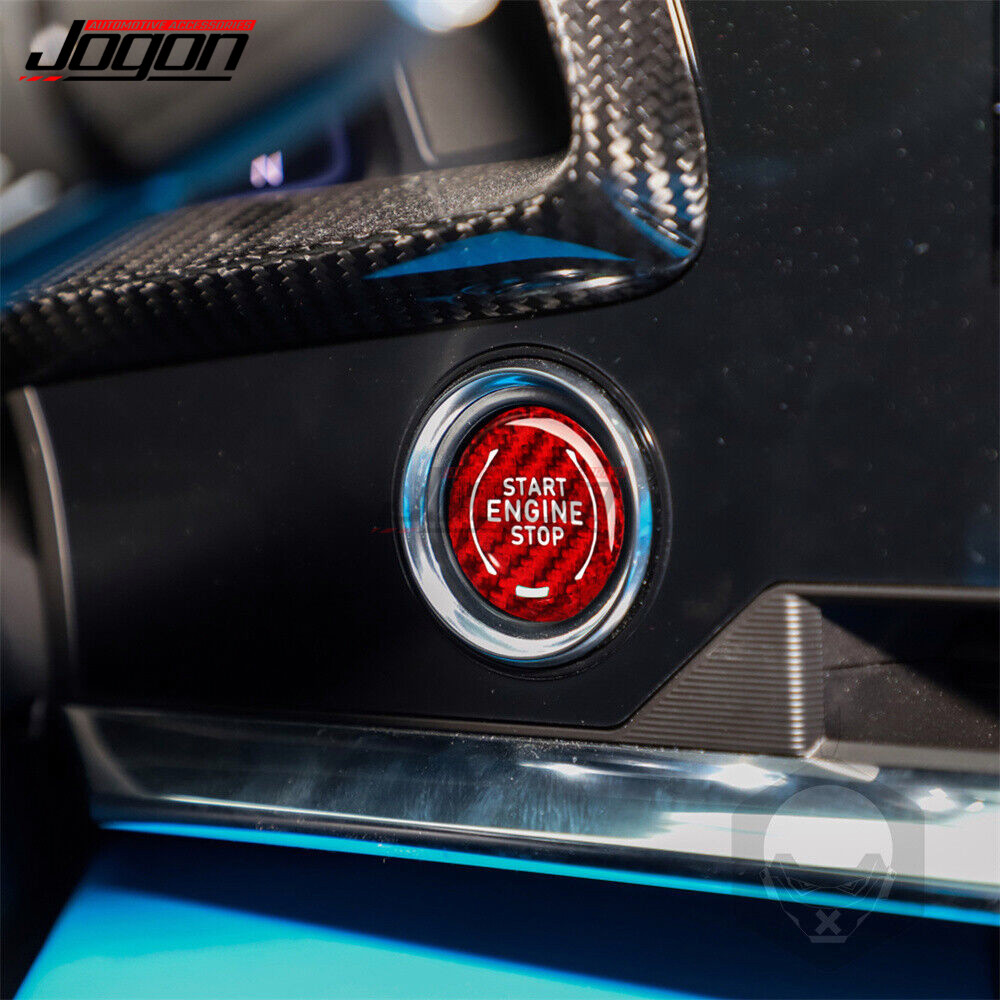 RED Carbon Engine Start Stop Push Button For Corvette C8 Z51 Z06 2020-2024 2025