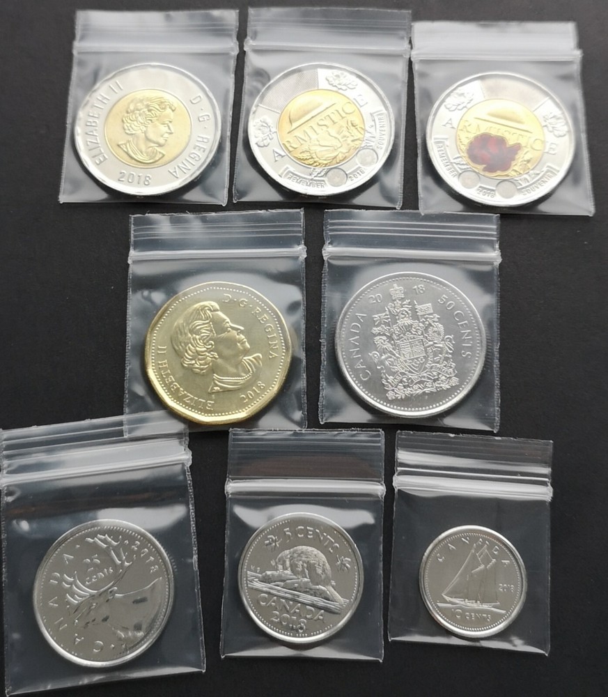 *** CANADA  2018  COMPLETE  UNCIRCULATED  COINS  SET ***