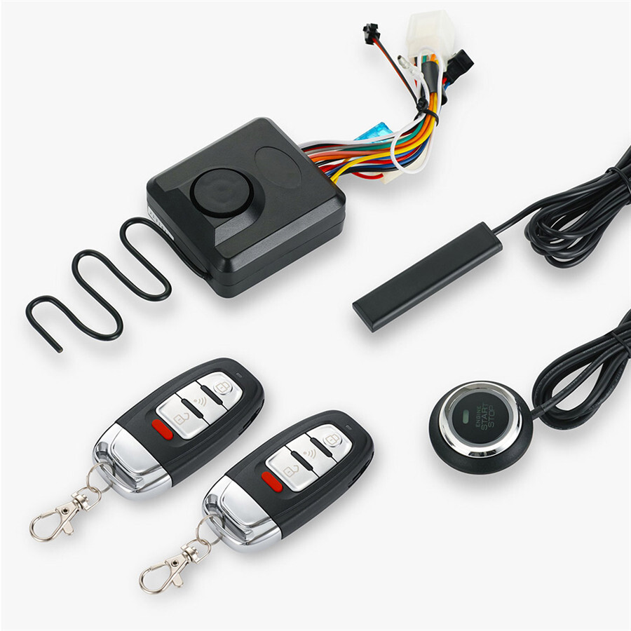 One-button Start Motorcycle Engine Ignition Switch Antitheft Alarm Keyless Entry