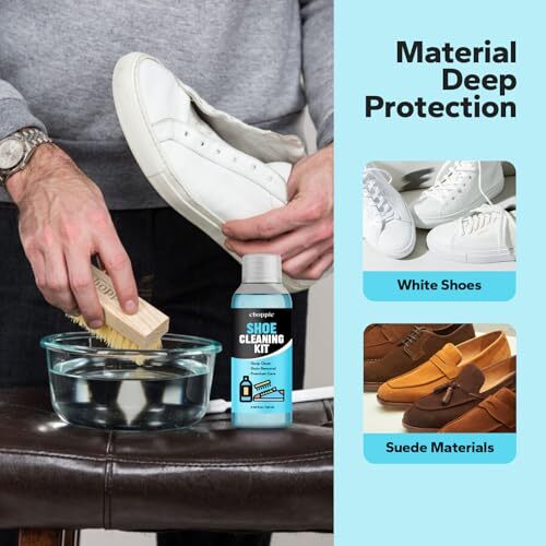 Shoe Cleaning Kit (4.06 Fl Oz), 2Pcs Set with Deep Cleaning Solution & Brush,