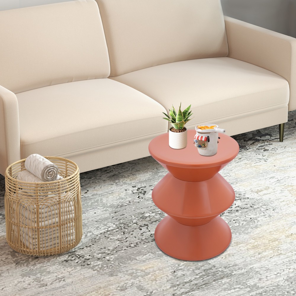 Orange Side Table Sofa Side Table Modern Round End Table 220.46 lbs