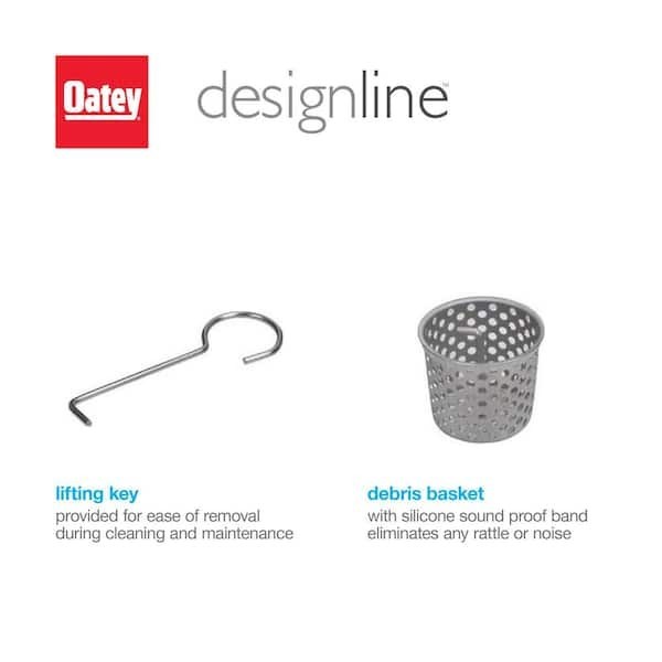 Oatey Designline 24 in Stainless Steel Linear Shower Drain Square Pattern