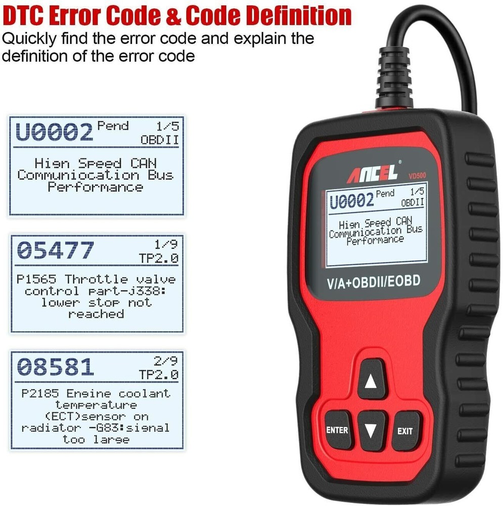 All System OBD2 Scanner Car Code Reader Engine ABS SRS OIL EPB Diagnostic Tool