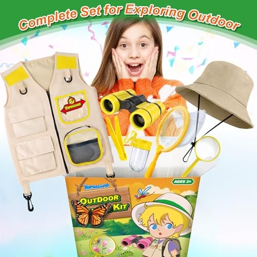 Kids Explorer Kit & Bug Catcher Kit, Kids Camping Gear for Kids, Outdoor Yellow
