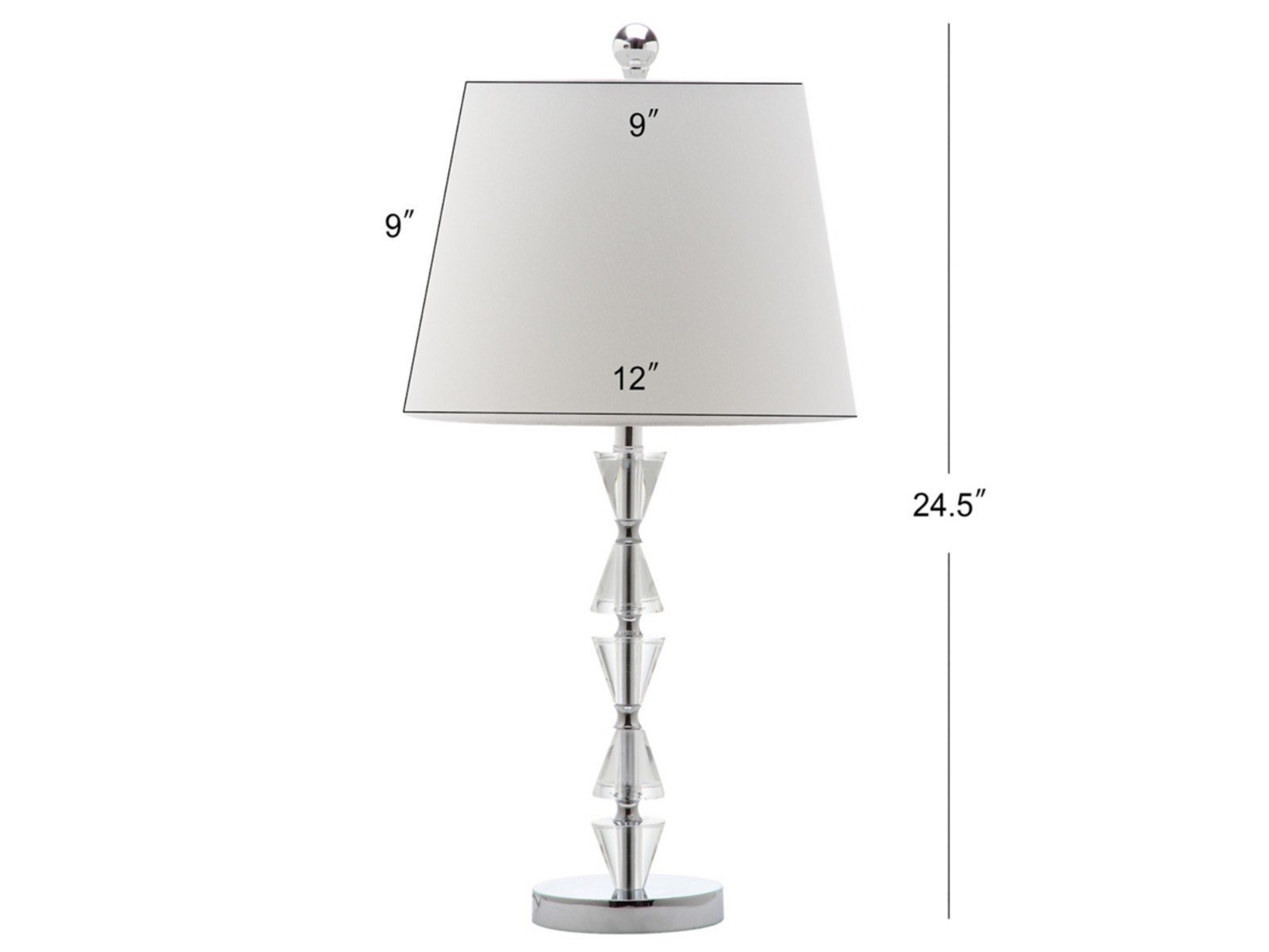 Safavieh Crystal Table Lamp Set of 2 Modern Clear Prism Bedroom Living Room Lamp