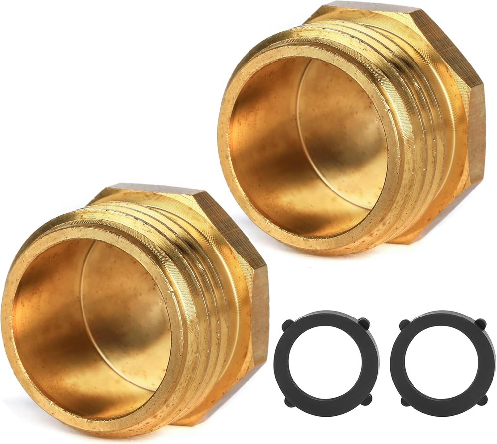 Male Brass Pipe Plug Outer Garden Hose 3/4" GHT Threaded 2 Pack,
