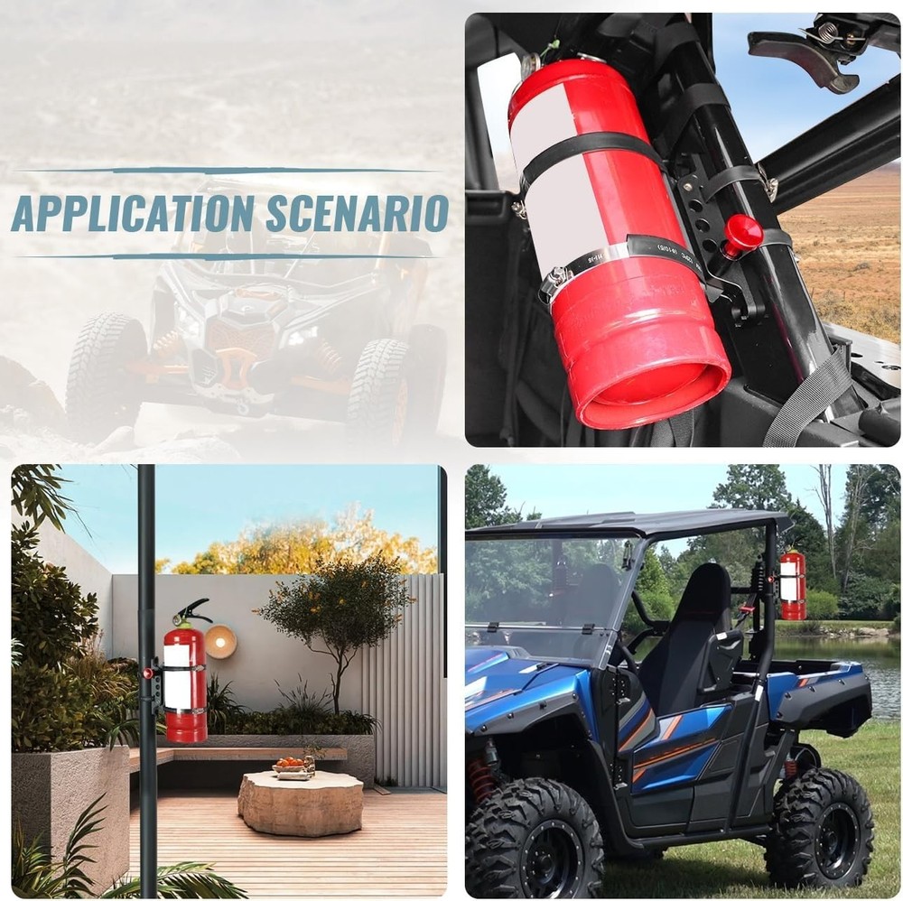 Aluminum Quick Release Roll Bar Fire Extinguisher Mount Holder Compatible wit...