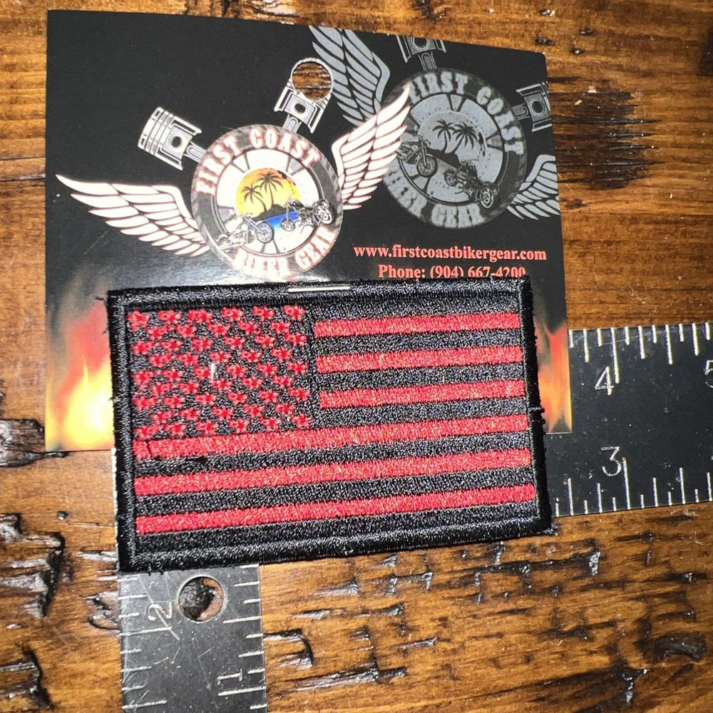 American Flag Red And Black 3” Patch