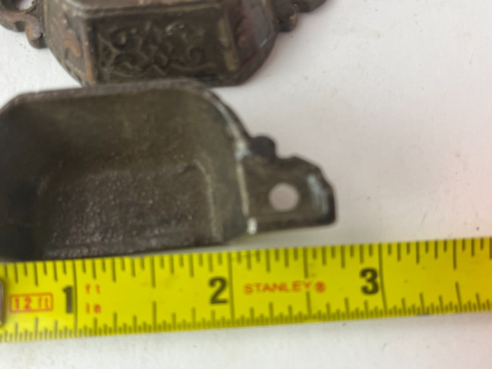 2 Victorian Eastlake Drawer Pulls Bin Pull Cabinet bail Handle Cast Metal