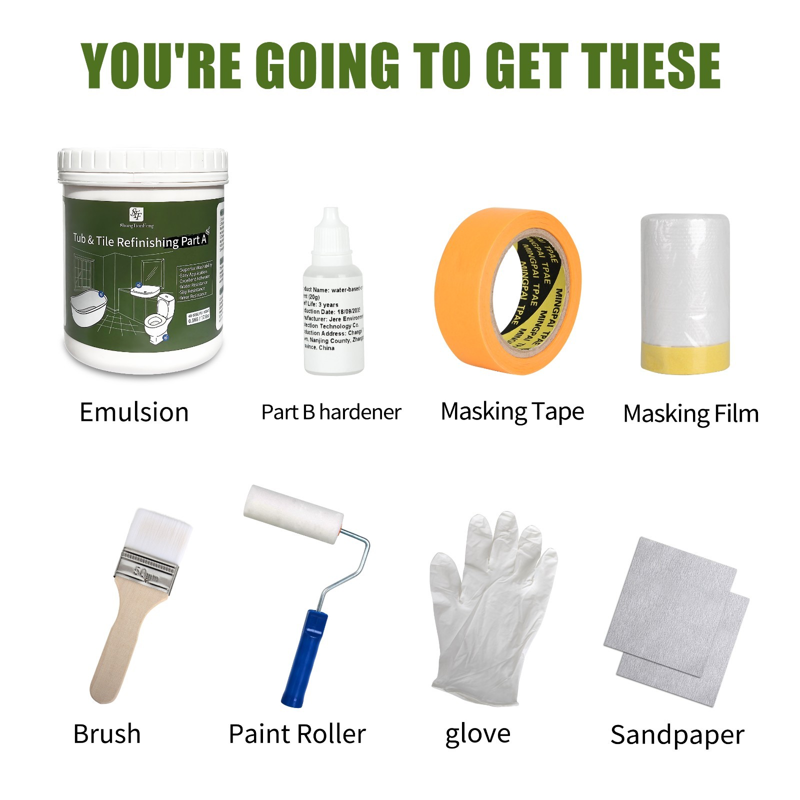 Tub and Tile Refinishing Kit, Bathtub Sink Countertop DIY Paint Kit, 32oz, Gray