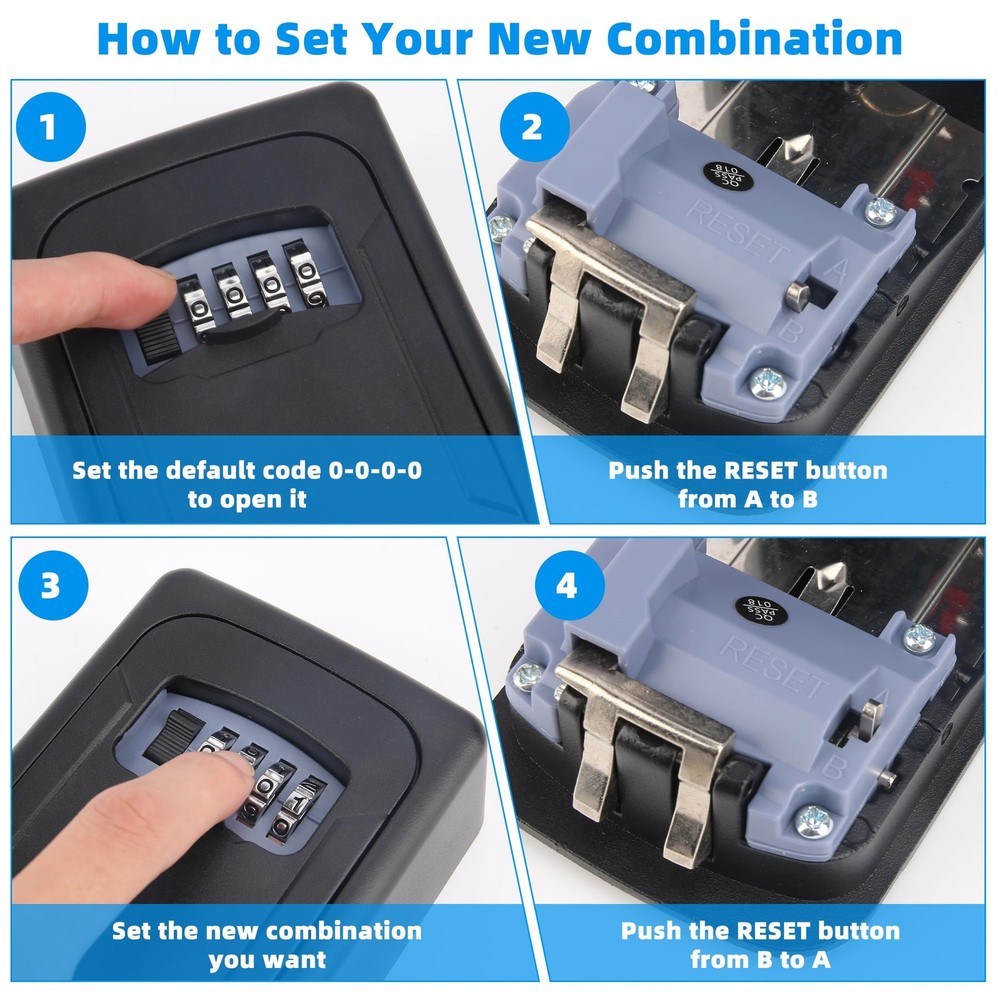 Key Lock Box,Combination Lockbox WallMounted Key Storage Box for Keys,Large K...