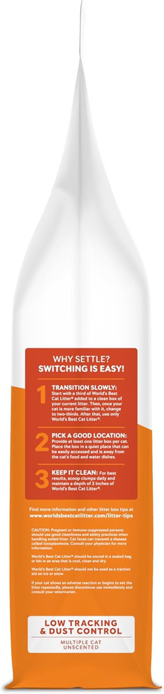 Unscented Cat Litter - Low Tracking, Quick Clumping, Flushable, 32 lbs