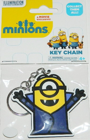 Minions Movie Minion Stuart as a Vampire Rubber Key Chain, LICENSED NEW UNUSED