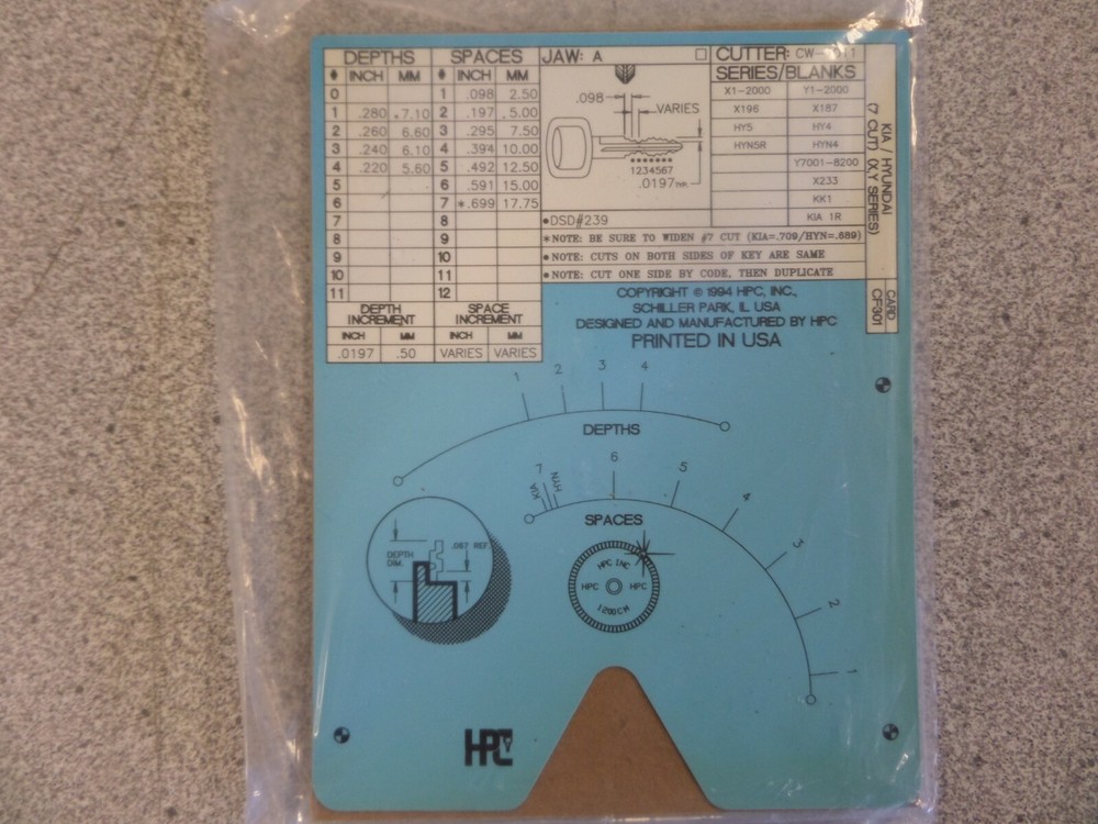HPC CF301 KIA/HYUNDAI AUTO CODE MACHINE CODE CARD