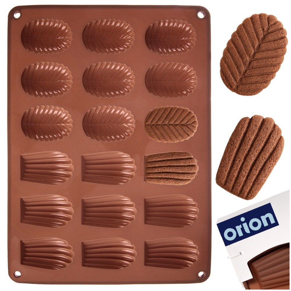 Chocolate mold, cookie mold, silicone baking mold, shell and leaf shape,...