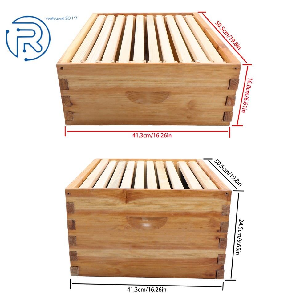 Beeswax Coated 4 Layer 10 Frame Bee Hive Includes Beehive Frames and Foundations