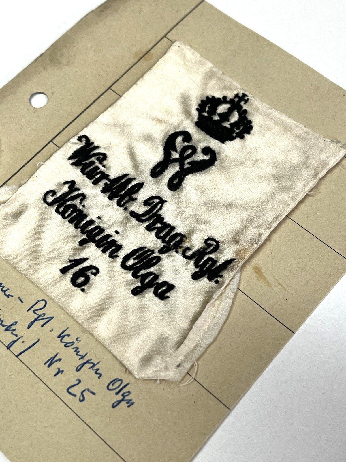 Vintage Kaiser Wilhelm Dragoner Regiment German Military Cloth Patch Prussia WWI