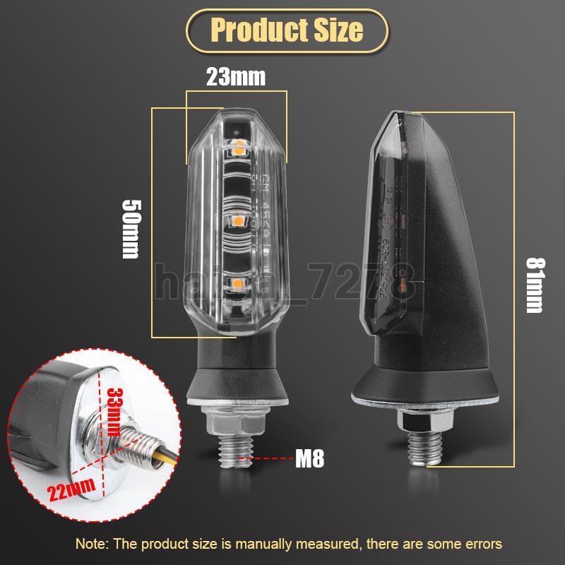 2X Motorcycle LED Flowing Turn Signal Light Smoke Amber Indicator Sequential