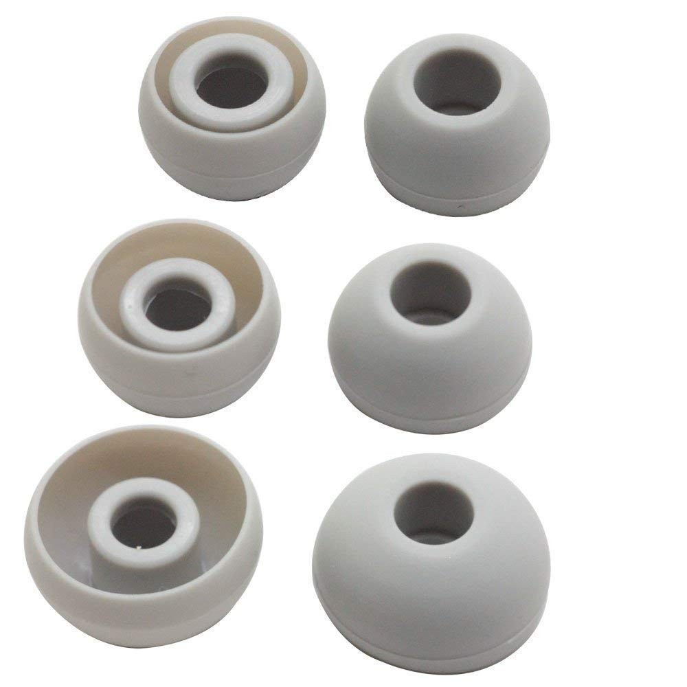 Alitutumao 8pcs Replacement Earbuds Silicone Eartips Compatible large, Grey